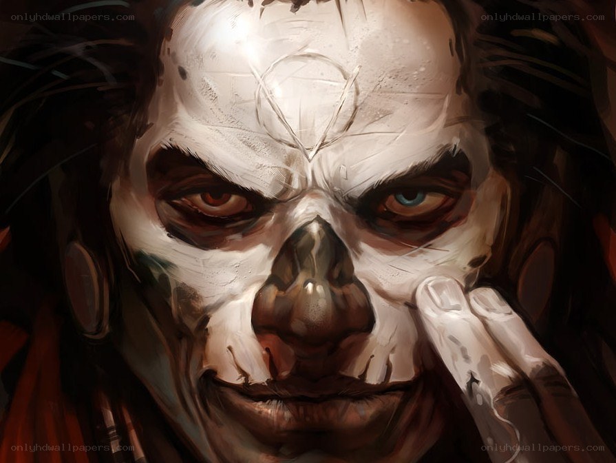 skeletal warrior with painted face