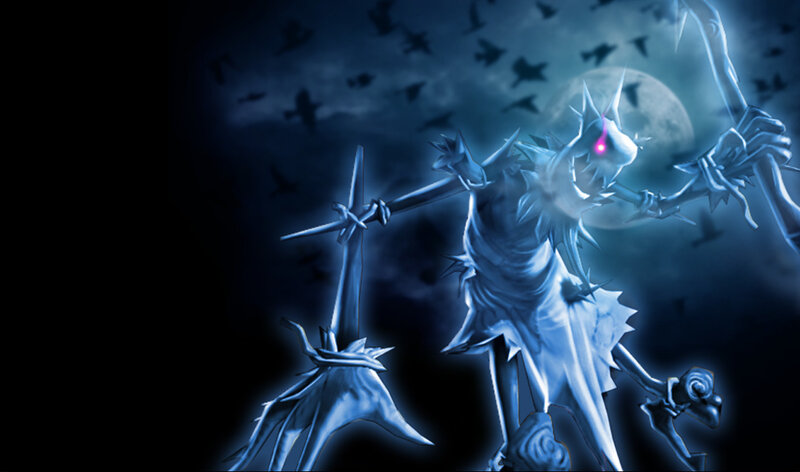 Skeletal Warrior with Scythe — Blue