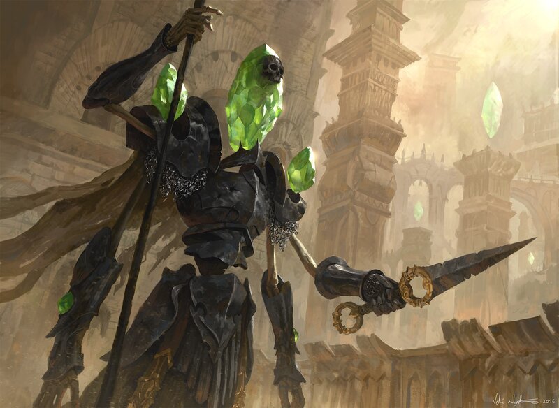 Skeletal Warrior with Staff — Brown