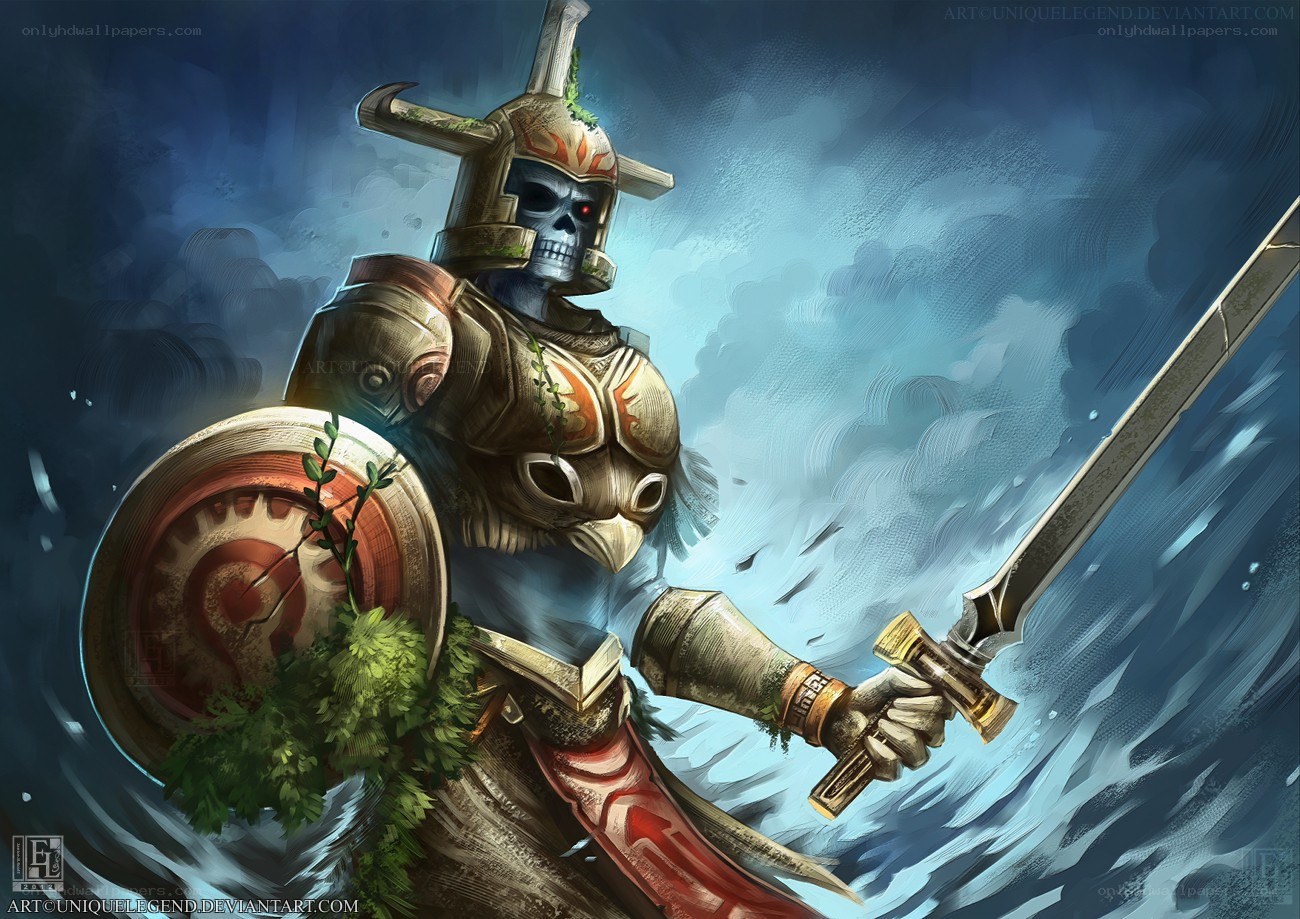 skeletal warrior with sword and shield