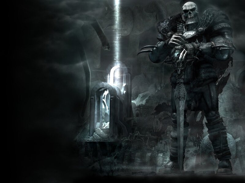 Skeletal Warrior with Sword — Black, Dark, Dramatic, Night