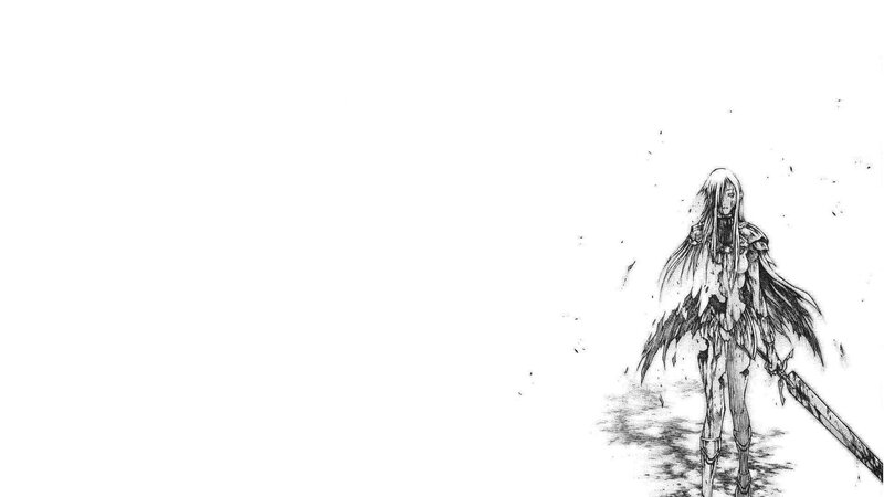 Skeletal Warrior with Sword — Black, Dramatic, Manga, Long Hair