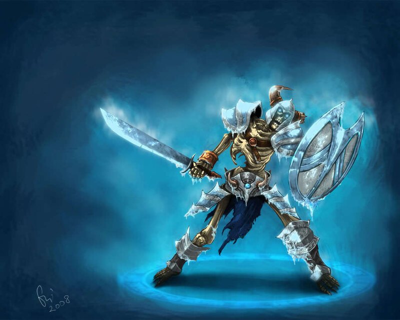Skeletal Warrior with Sword — Blue