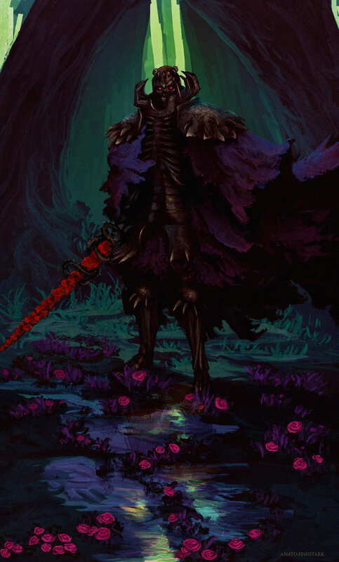 Skeletal Warrior with Sword — Purple, Dark
