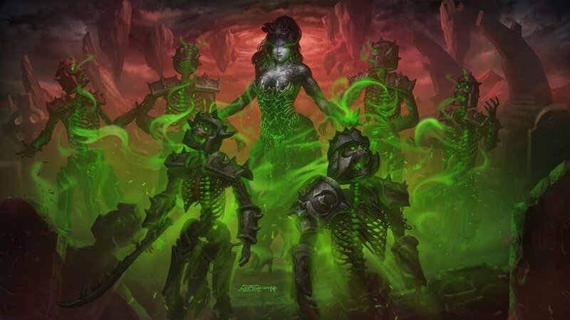 Skeletal Warriors with Female Figure