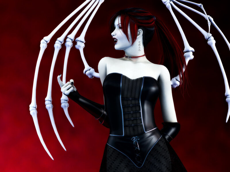 skeletal wings woman