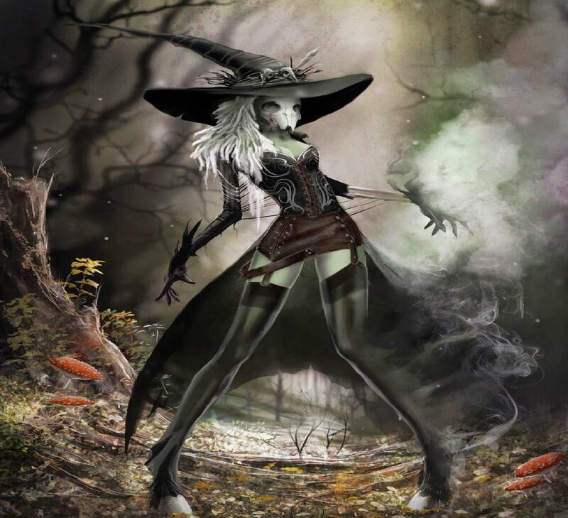 Skeletal Witch in Forest