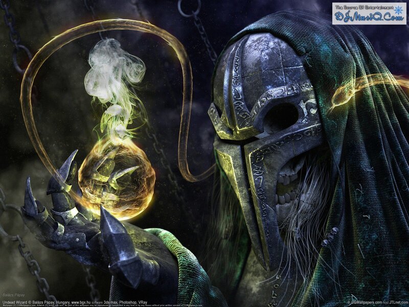 Skeletal Wizard Holding Orb