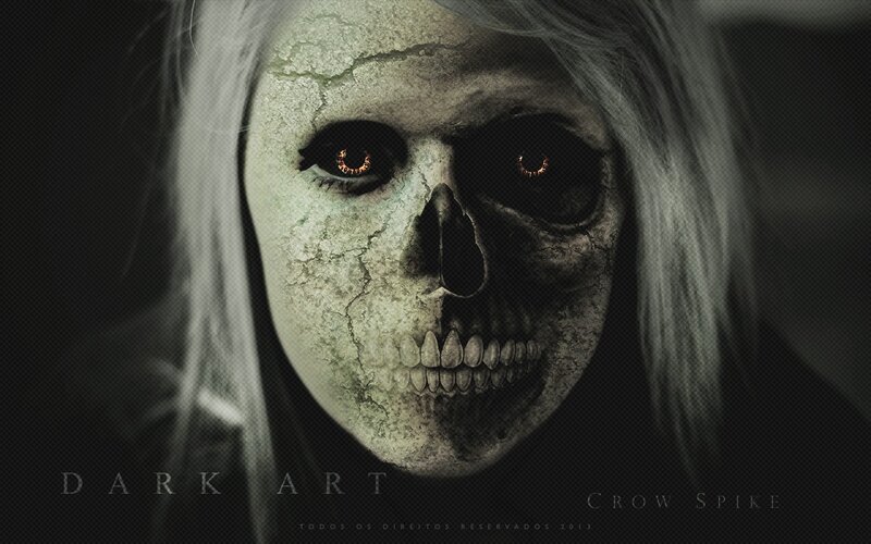 skeletal woman with glowing eyes