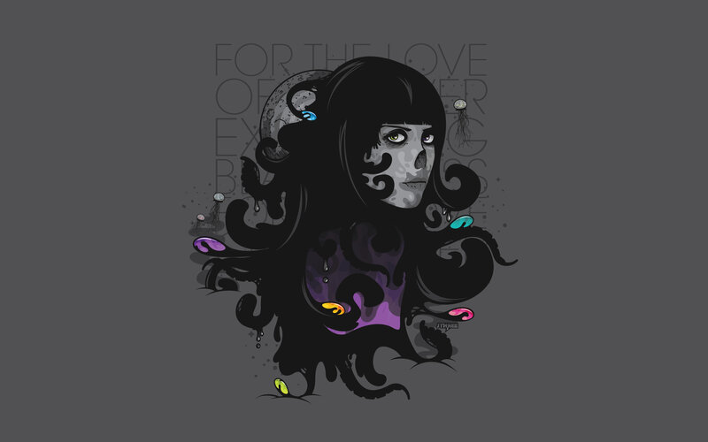 skeletal woman with tentacles