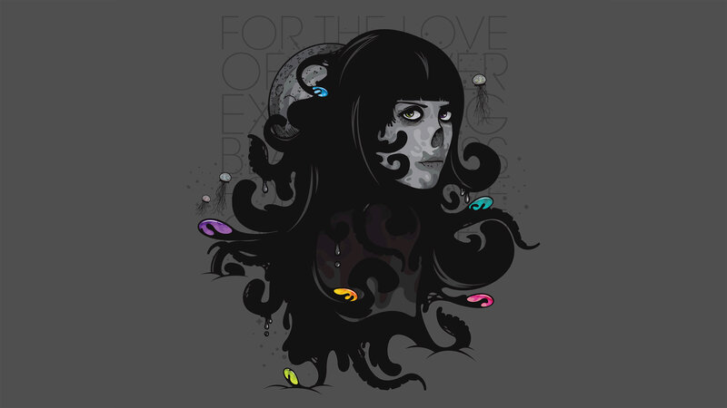 skeletal woman with tentacles