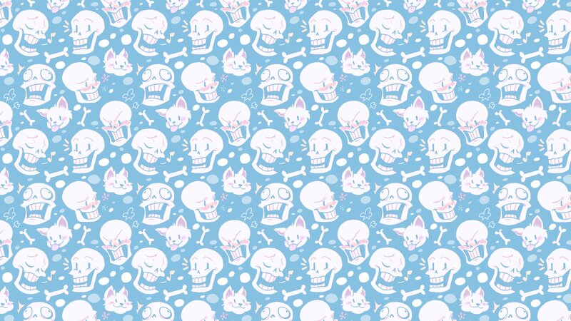 Skeleton and Cat Pattern