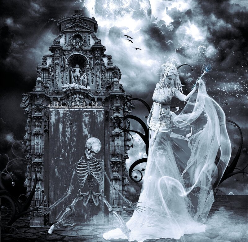 Skeleton and Ghost Woman