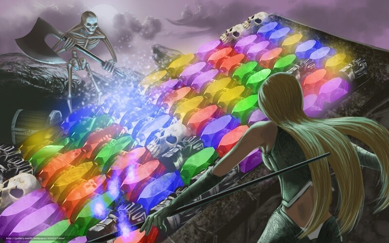 skeleton and warrior in gem cave