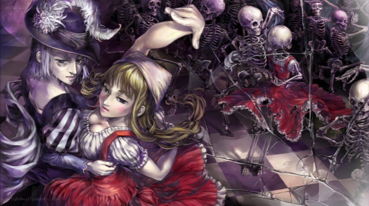 skeleton ballroom scene