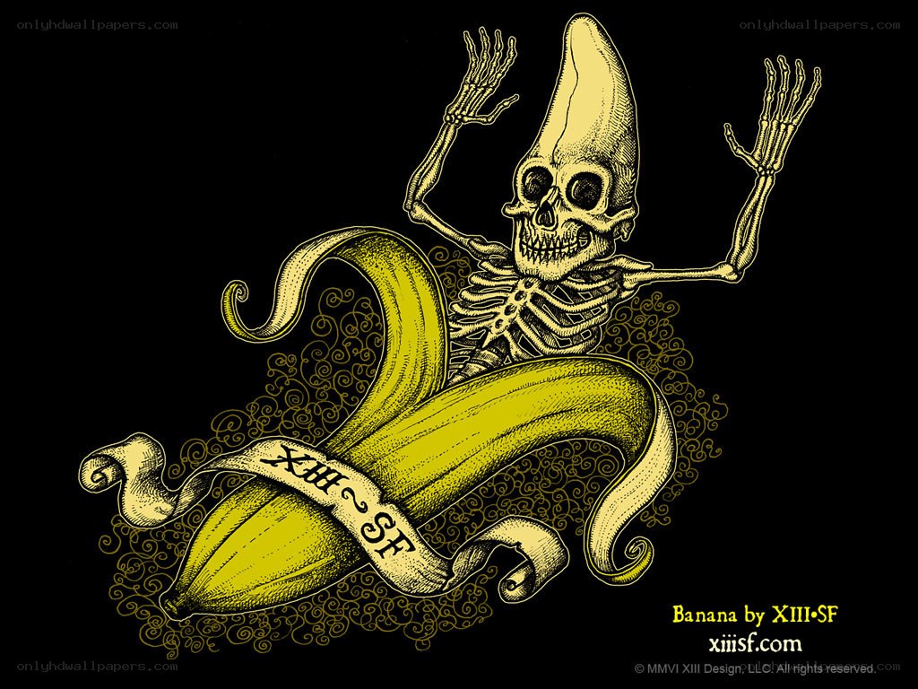 skeleton banana illustration