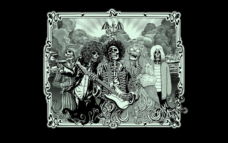 skeleton band illustration