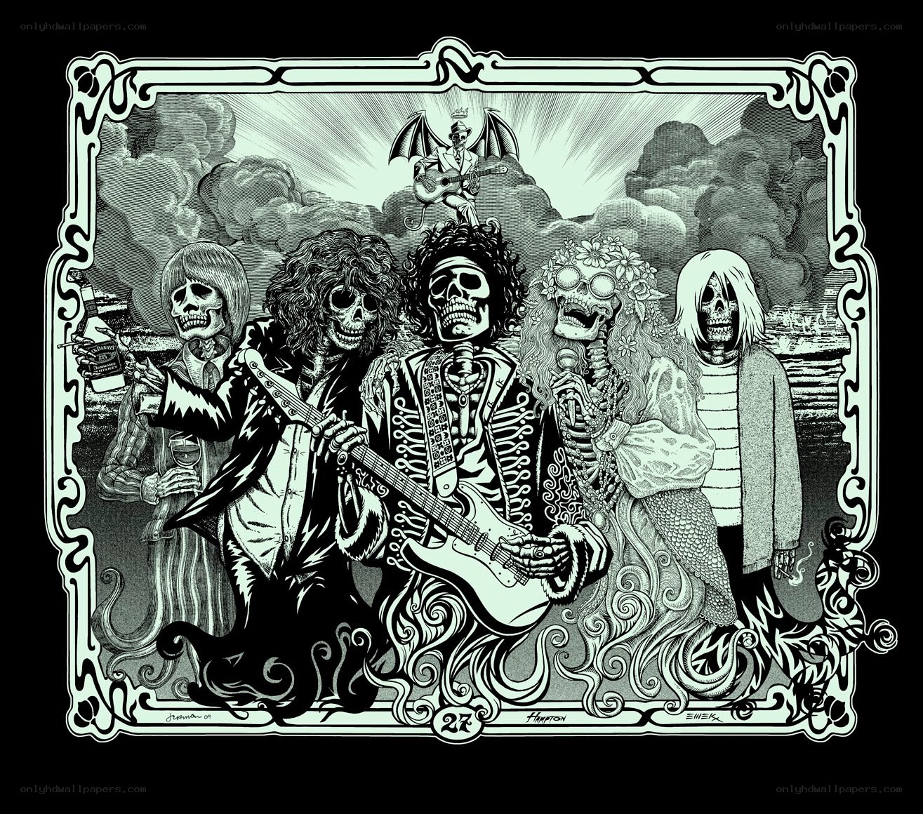skeleton band illustration