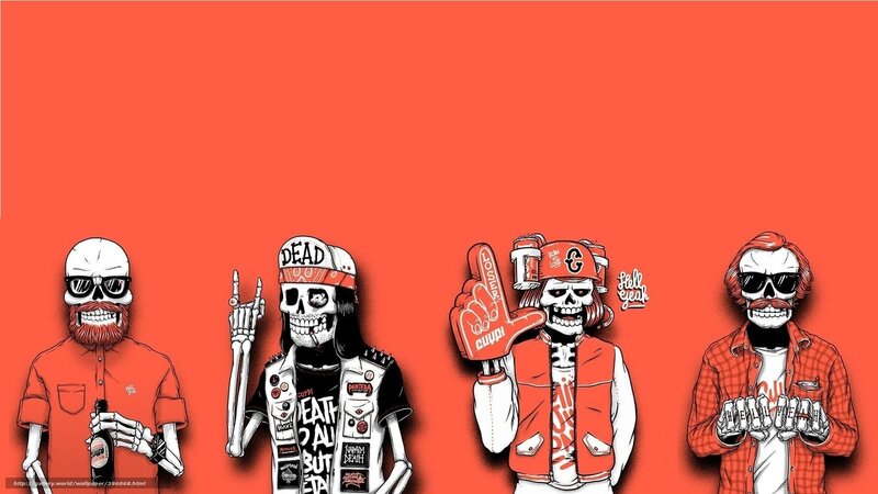 skeleton band members illustration