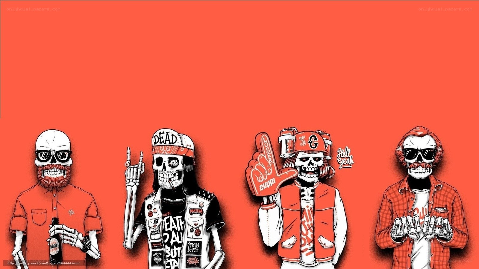 skeleton band members illustration
