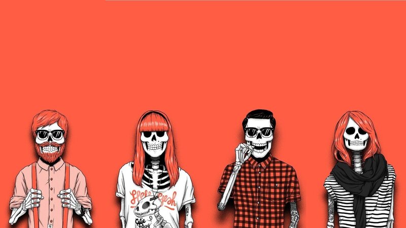 Skeleton Band Members — Red