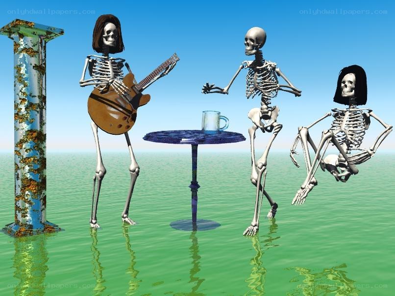 skeleton band on water