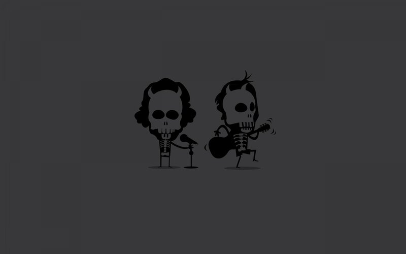 skeleton band performing