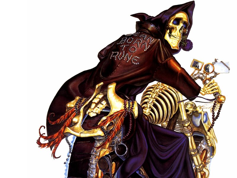skeleton biker character