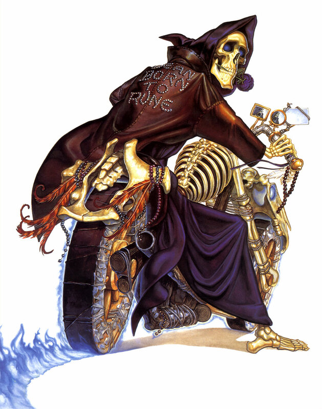skeleton biker on a motorcycle