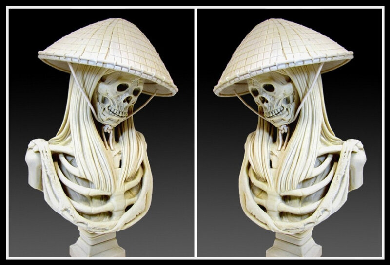 Skeleton Bust with Hat