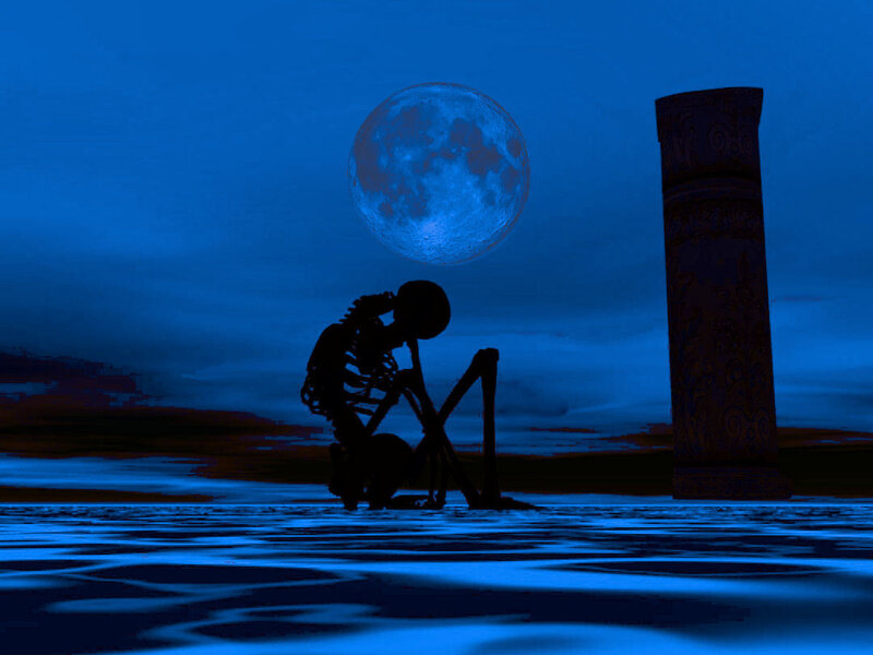 skeleton by moonlight