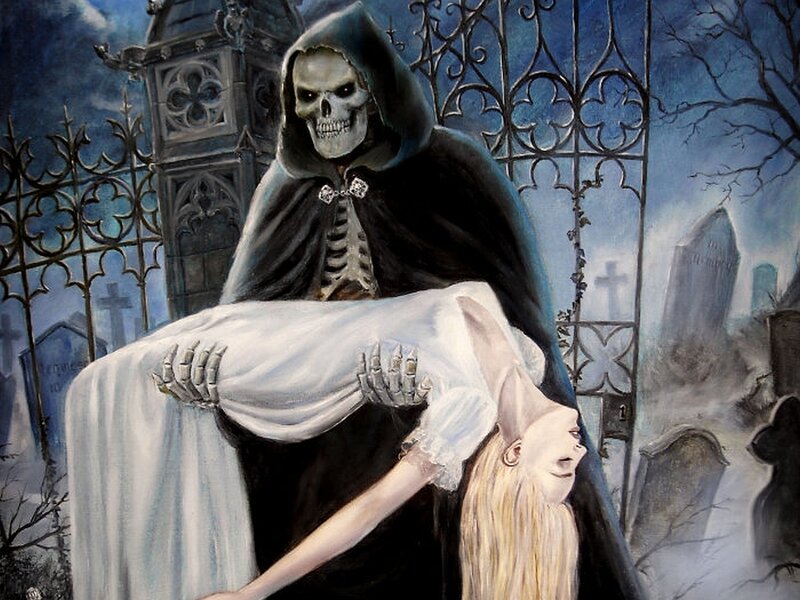 Skeleton Carrying Woman
