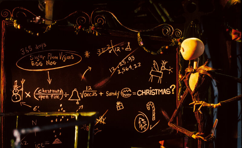 Skeleton Character at Chalkboard