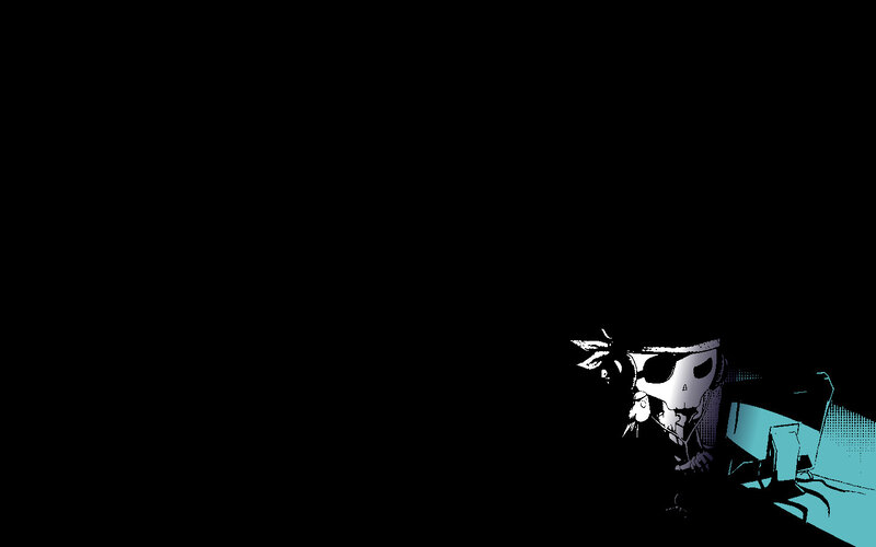 Skeleton Character at Computer — Black