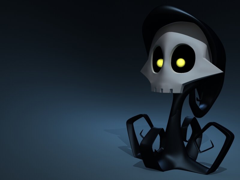 Skeleton Character — Black, Dark, 3d Render