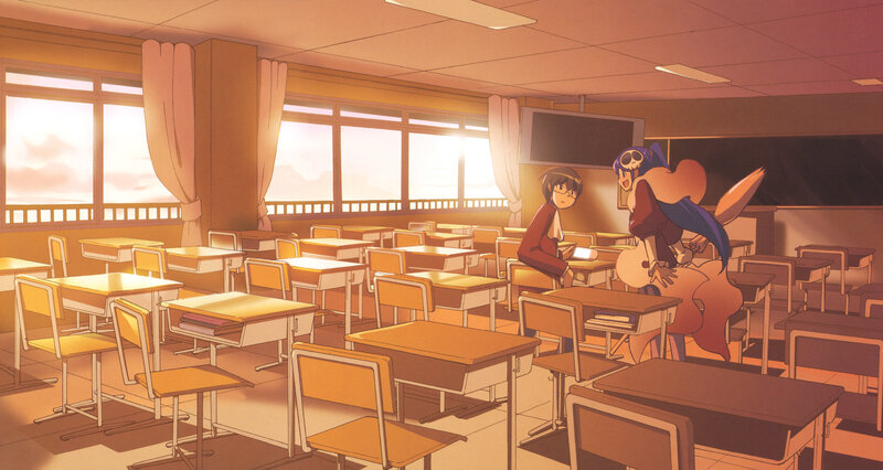 Skeleton Character in Classroom