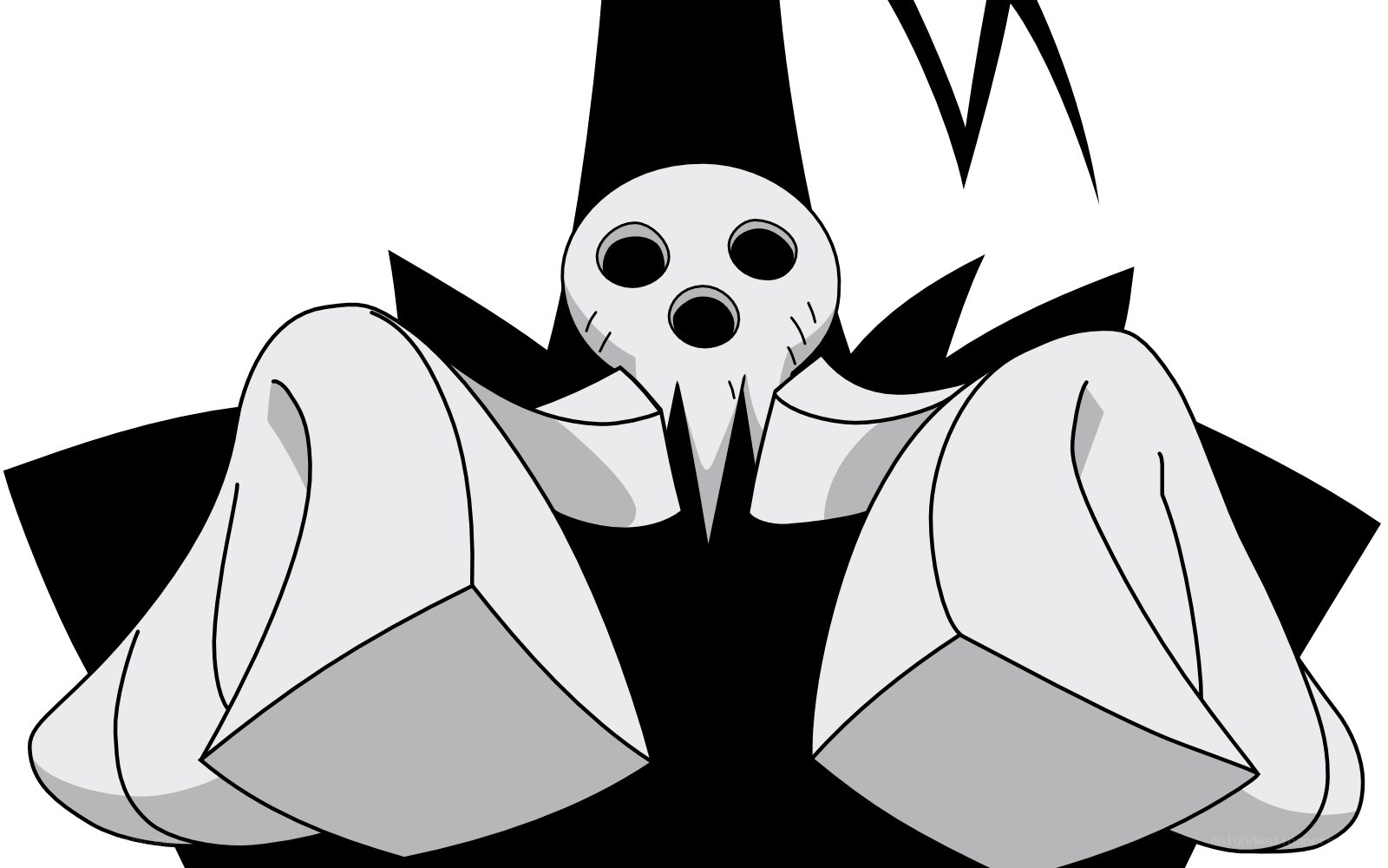 skeleton character in cloak