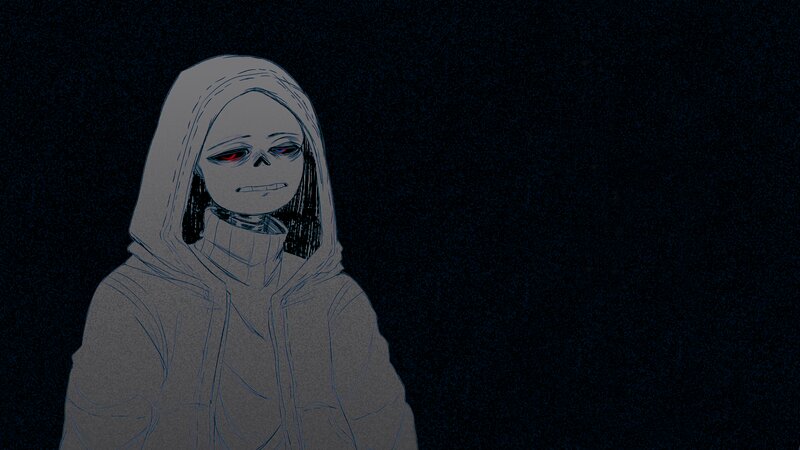 Skeleton Character in Hoodie — Black