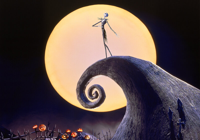Skeleton Character on Hill — Black