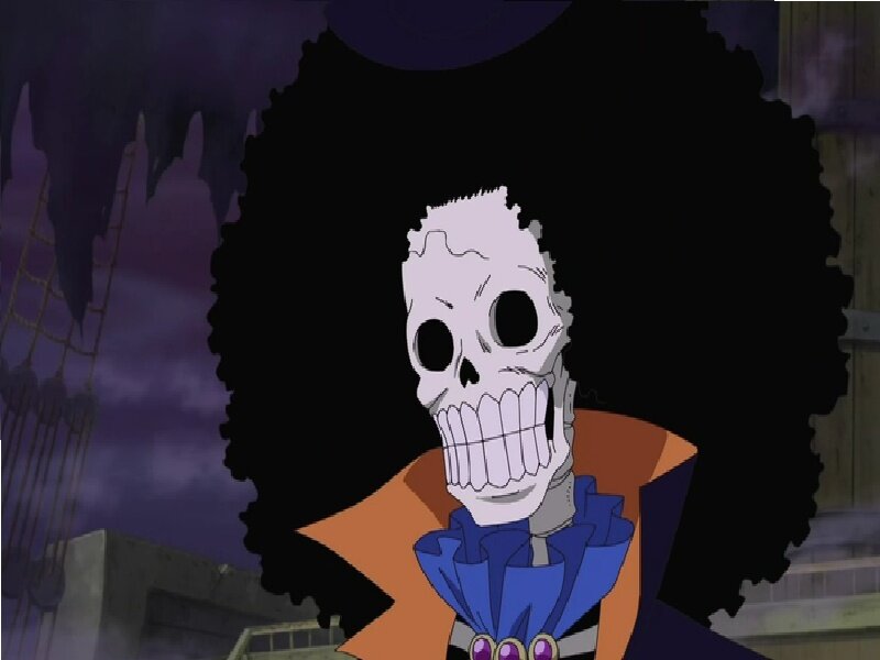 skeleton character with afro