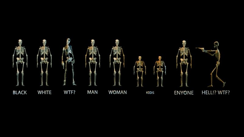 Skeleton Characters in a Row