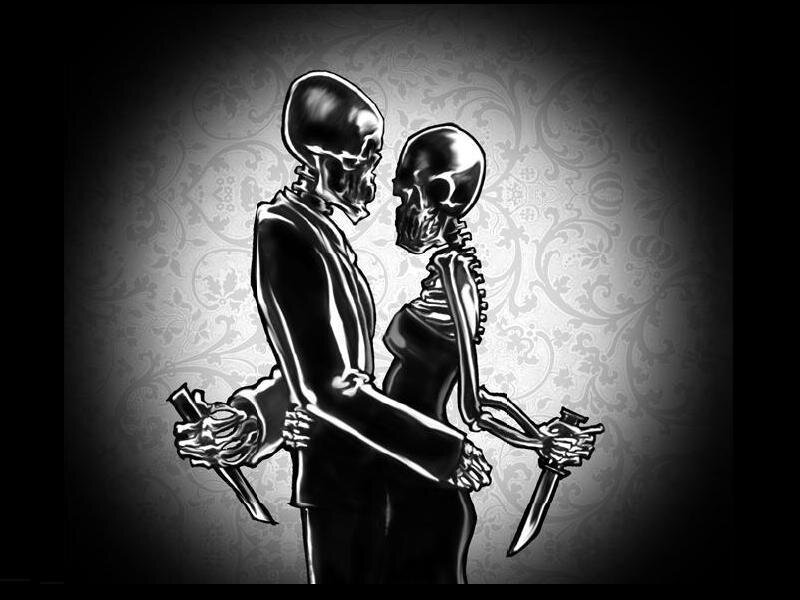 skeleton couple dancing