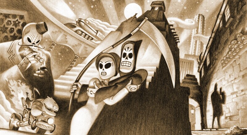 Skeleton Couple with Scythe