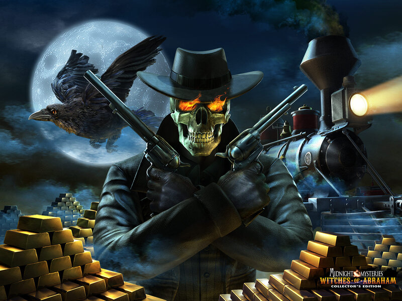 Skeleton Cowboy with Guns — Black