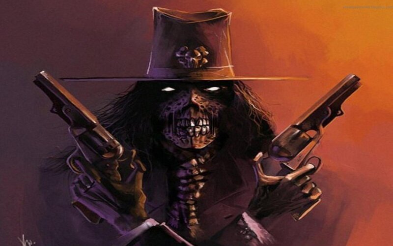 Skeleton Cowboy with Guns