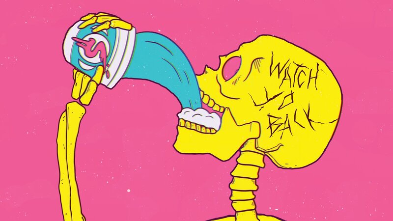 Skeleton Drinking Soda