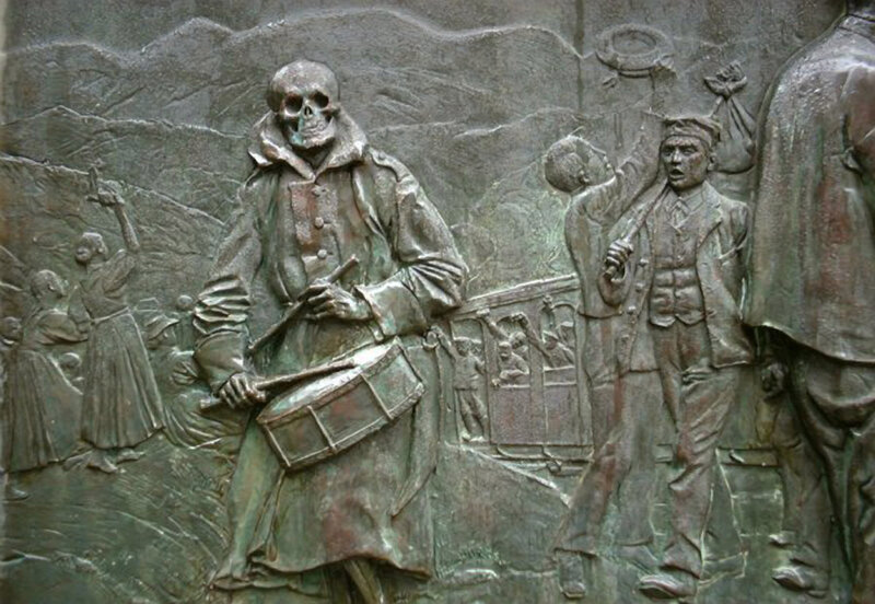 Skeleton Drummer in Relief