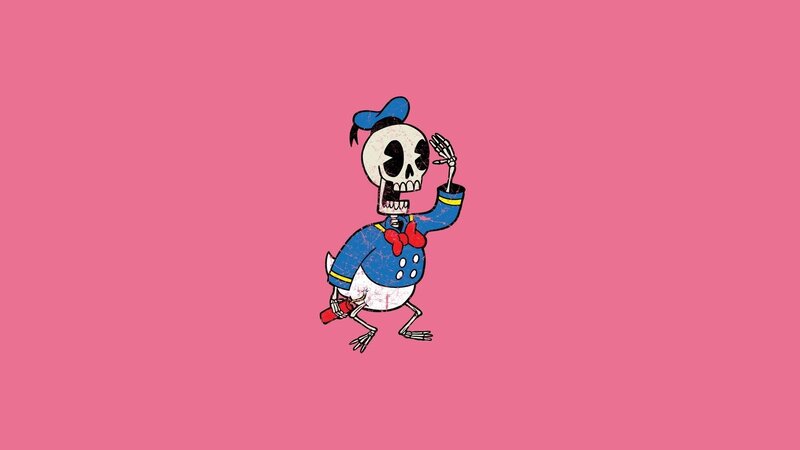 Skeleton Duck Character — Pink