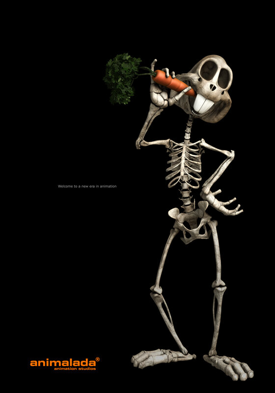 skeleton eating a carrot
