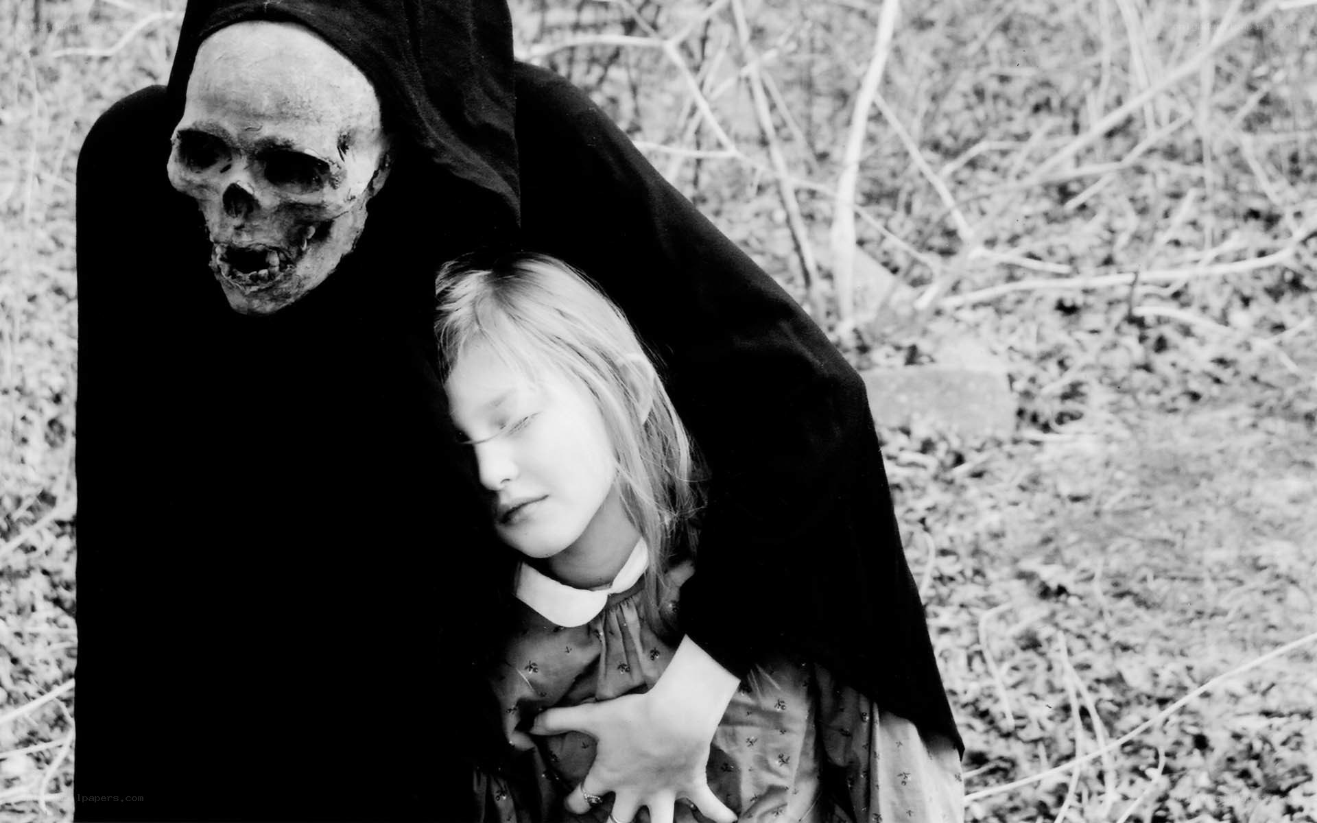 skeleton embracing a girl